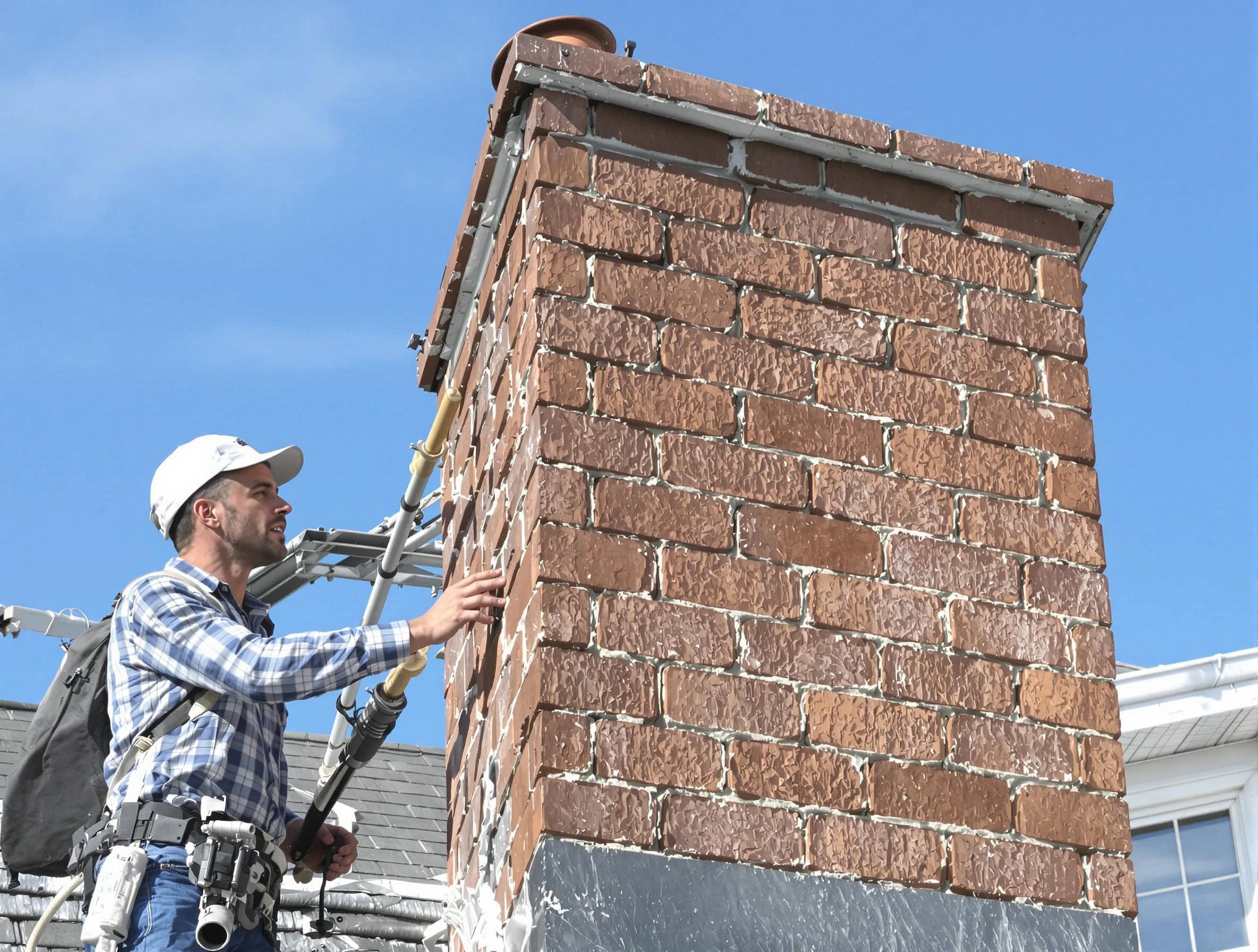 Brickwork for a chimney rebuild by Fredericksburg Chimney Sweep in Fredericksburg, VA