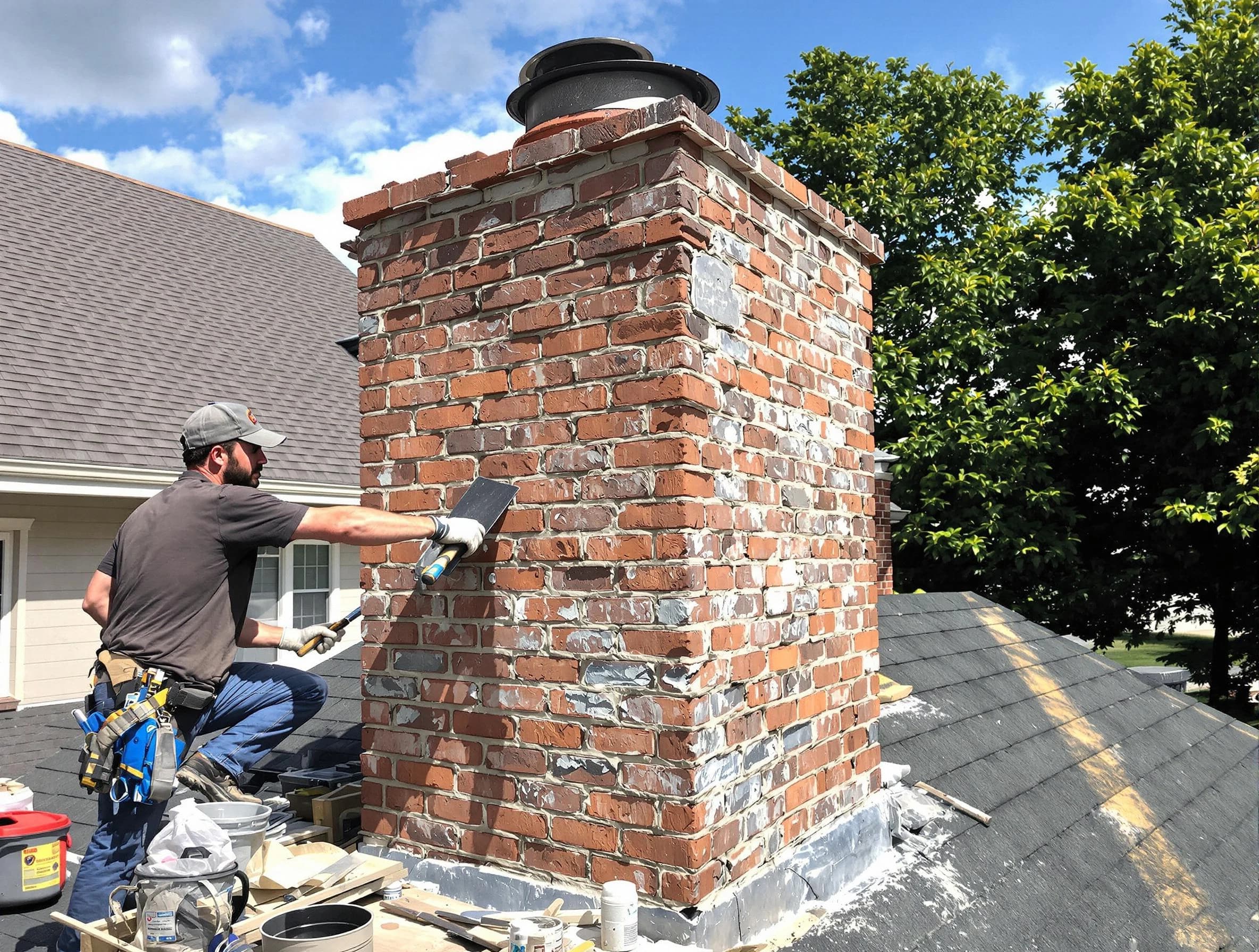 Completed chimney rebuild by Fredericksburg Chimney Sweep in Fredericksburg, VA