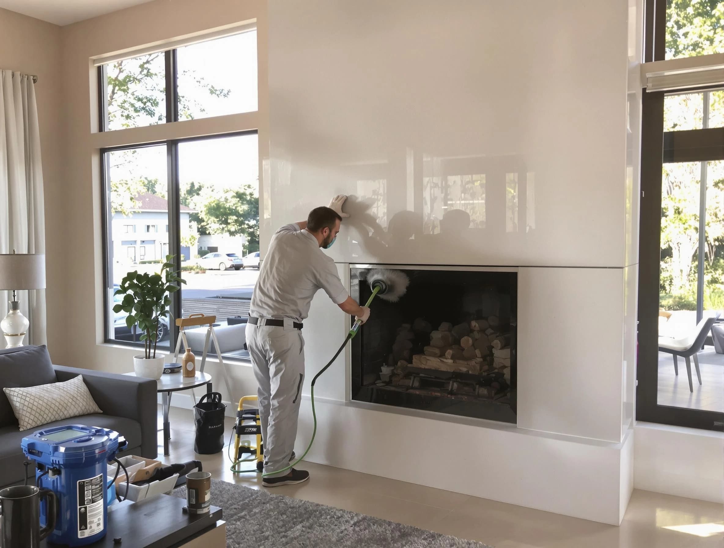 Fredericksburg Chimney Sweep performing thorough soot removal in Fredericksburg, VA