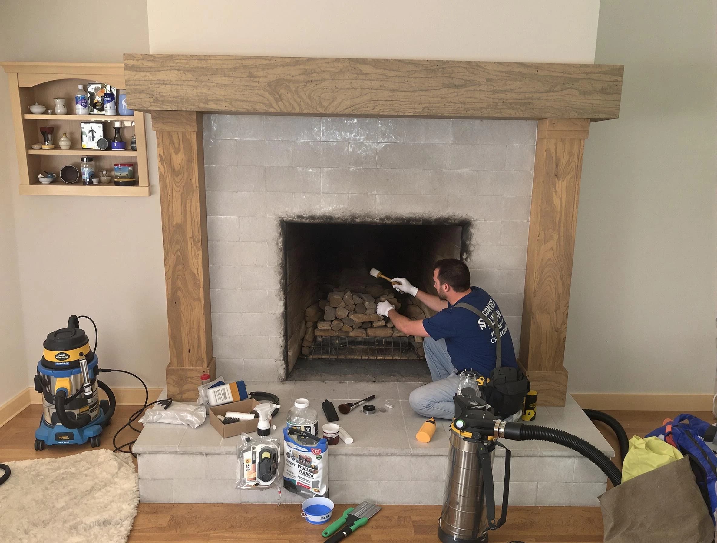 Detailed creosote removal process by Fredericksburg Chimney Sweep in Fredericksburg, VA
