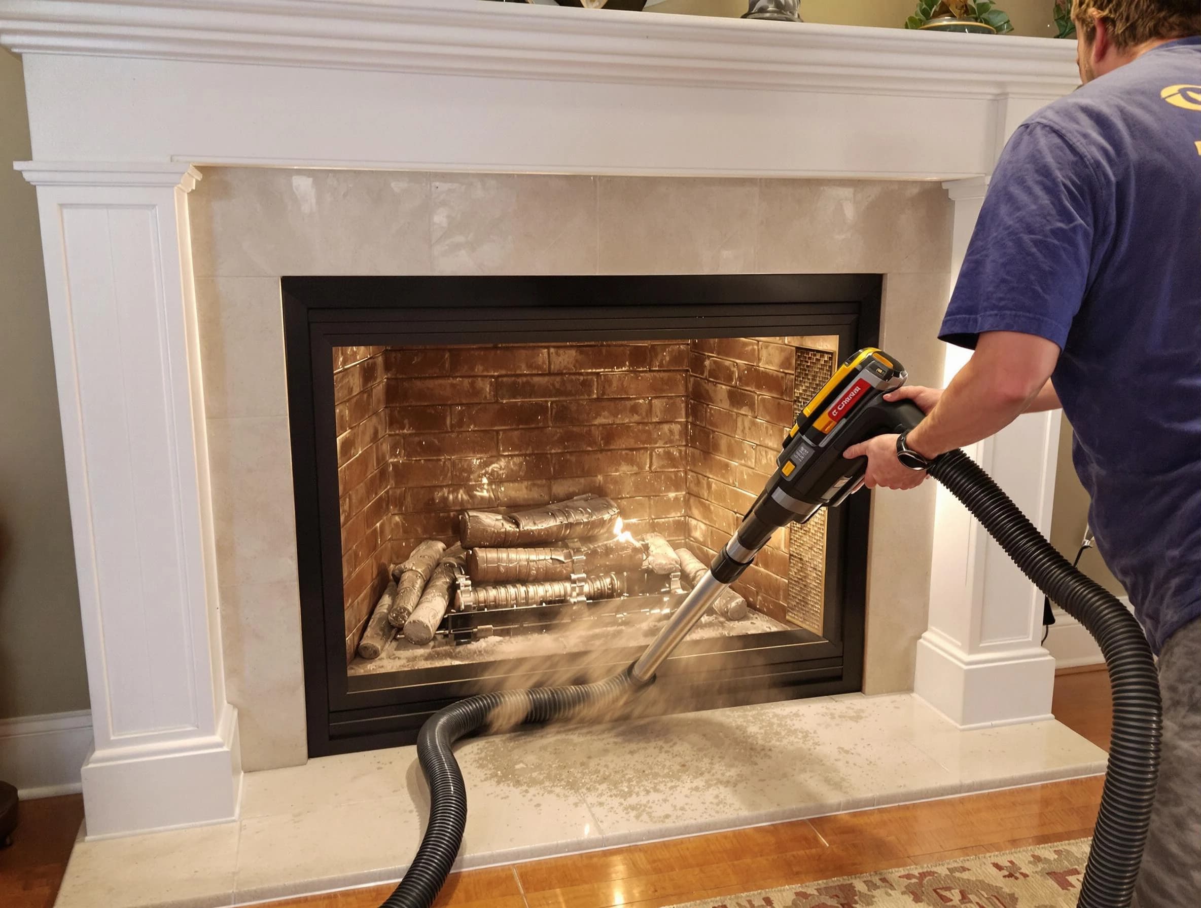 Fireplace cleaning performed by Fredericksburg Chimney Sweep in Fredericksburg, VA