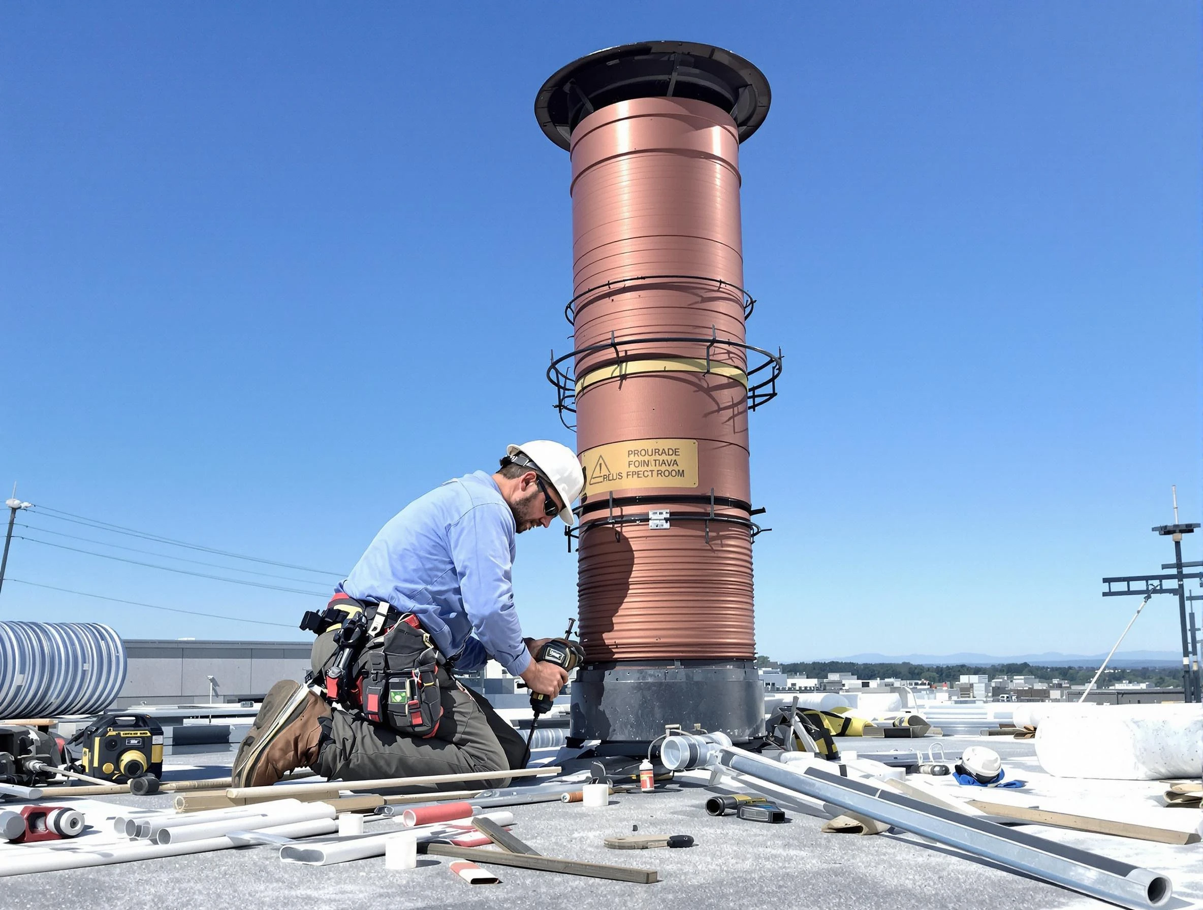 Installed chimney liner by Fredericksburg Chimney Sweep in Fredericksburg, VA