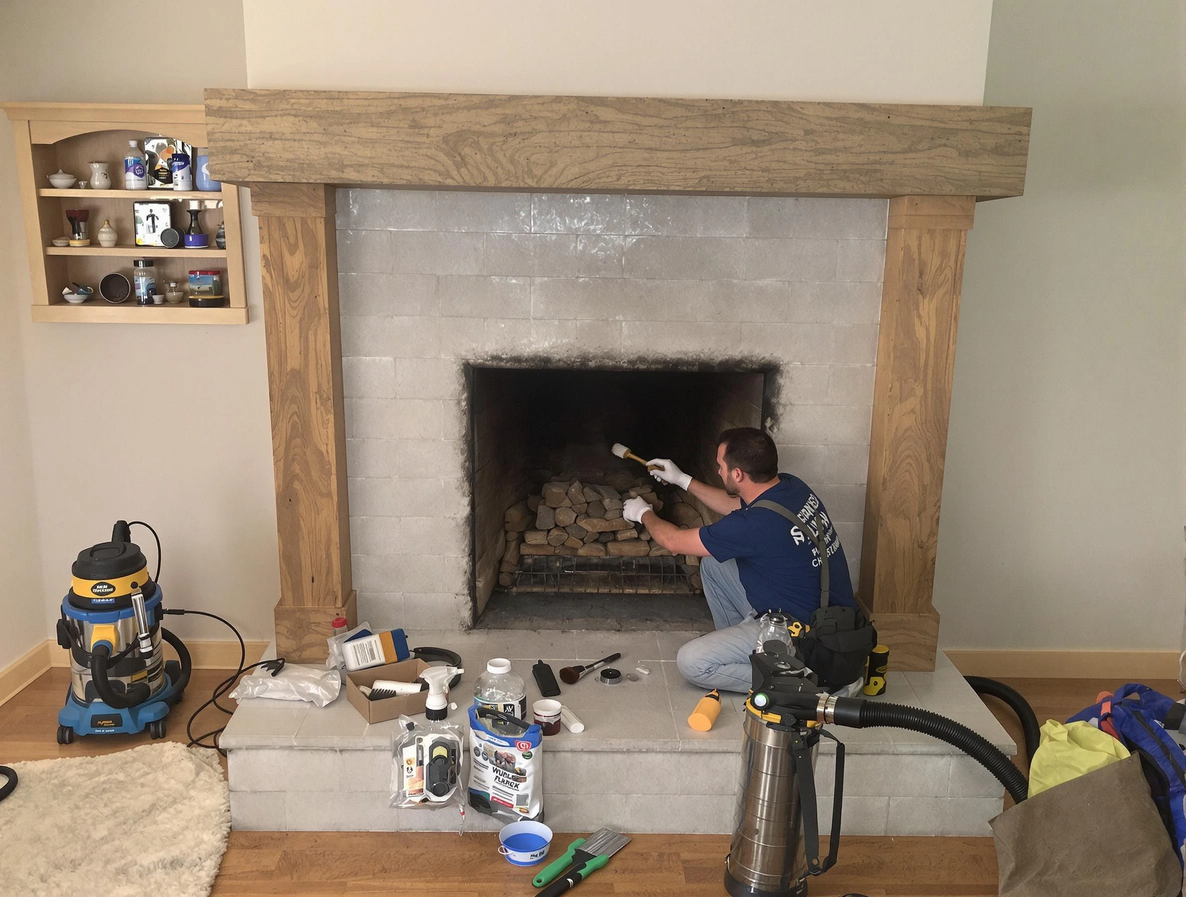Detailed creosote removal process by Fredericksburg Chimney Sweep in Fredericksburg, VA