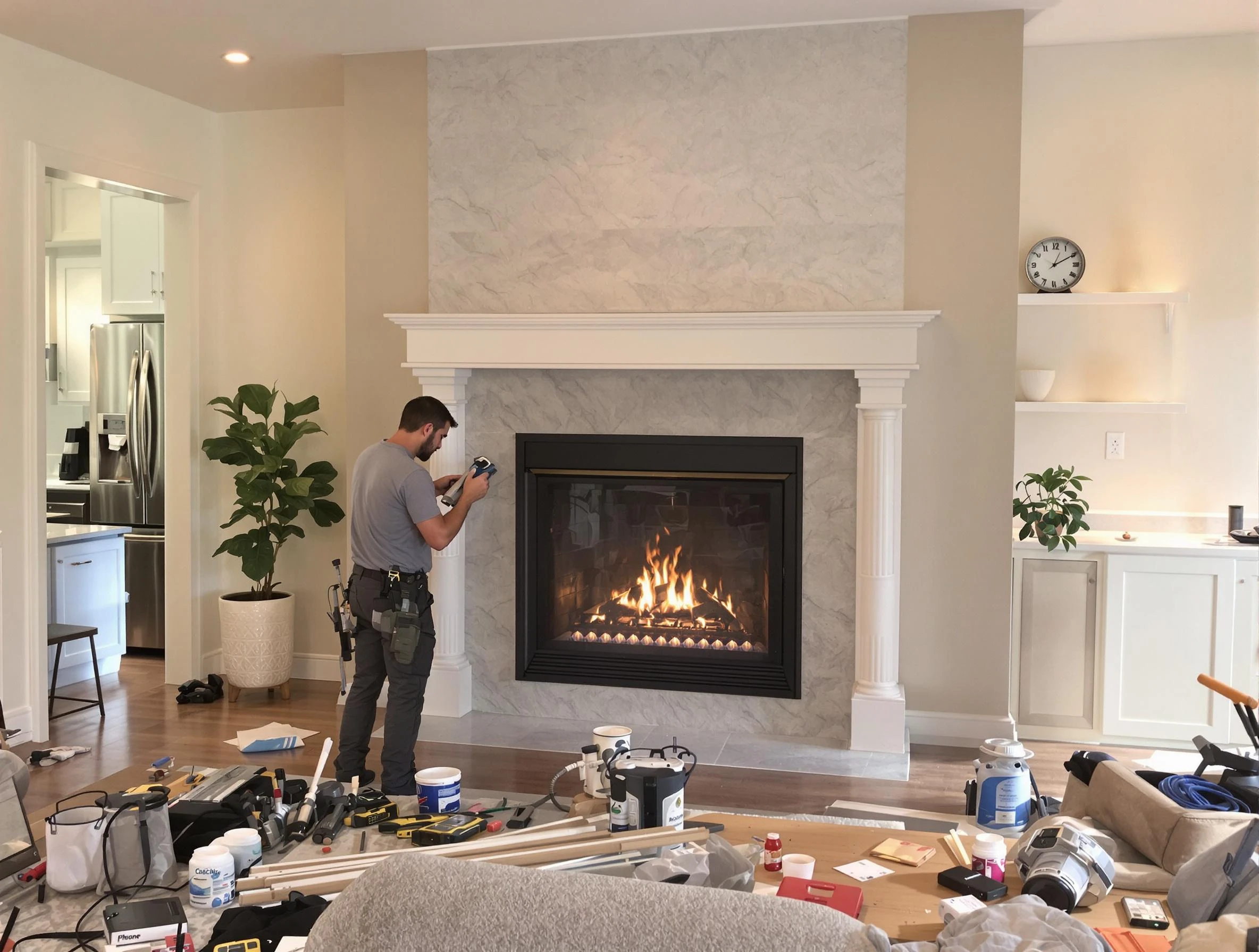 Newly installed fireplace by Fredericksburg Chimney Sweep in Fredericksburg, VA