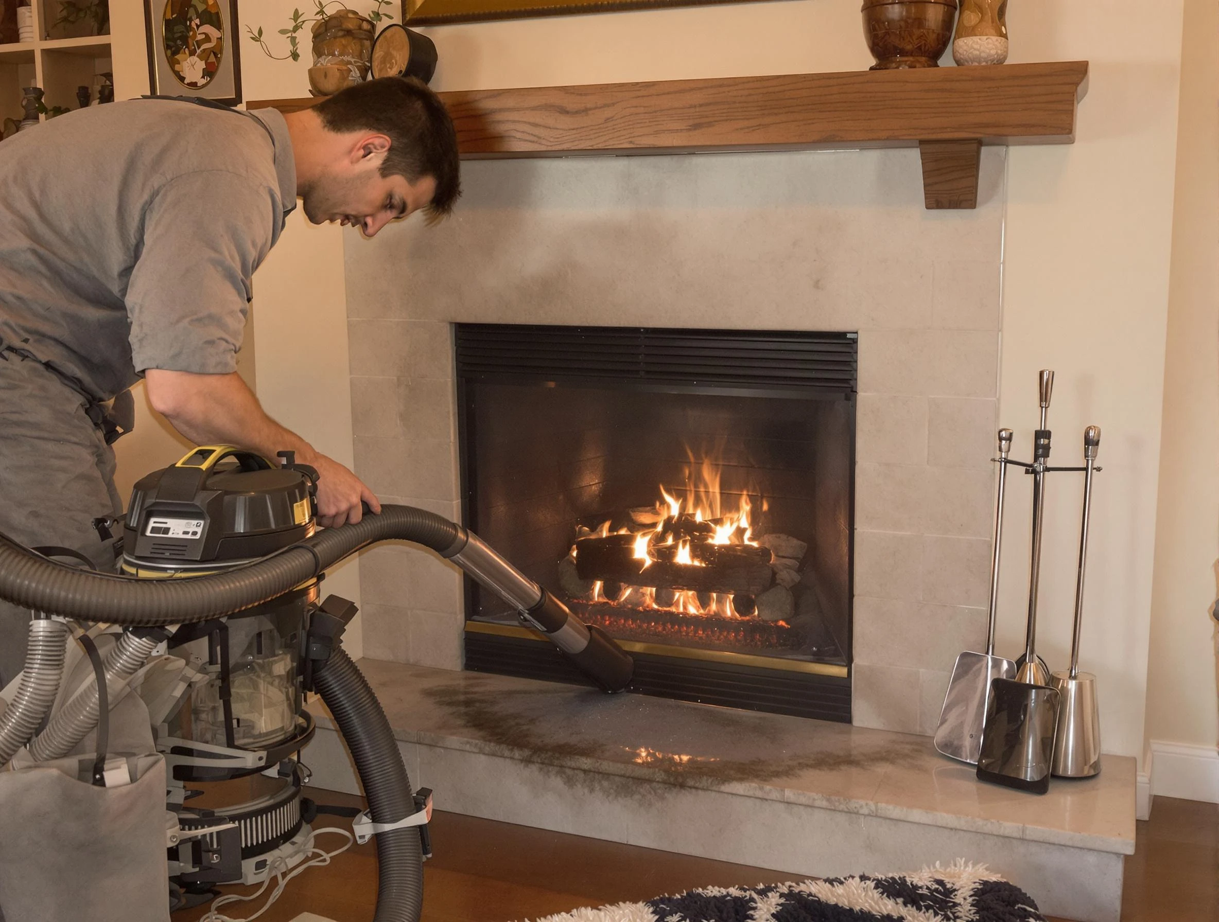 Routine fireplace upkeep by Fredericksburg Chimney Sweep in Fredericksburg, VA
